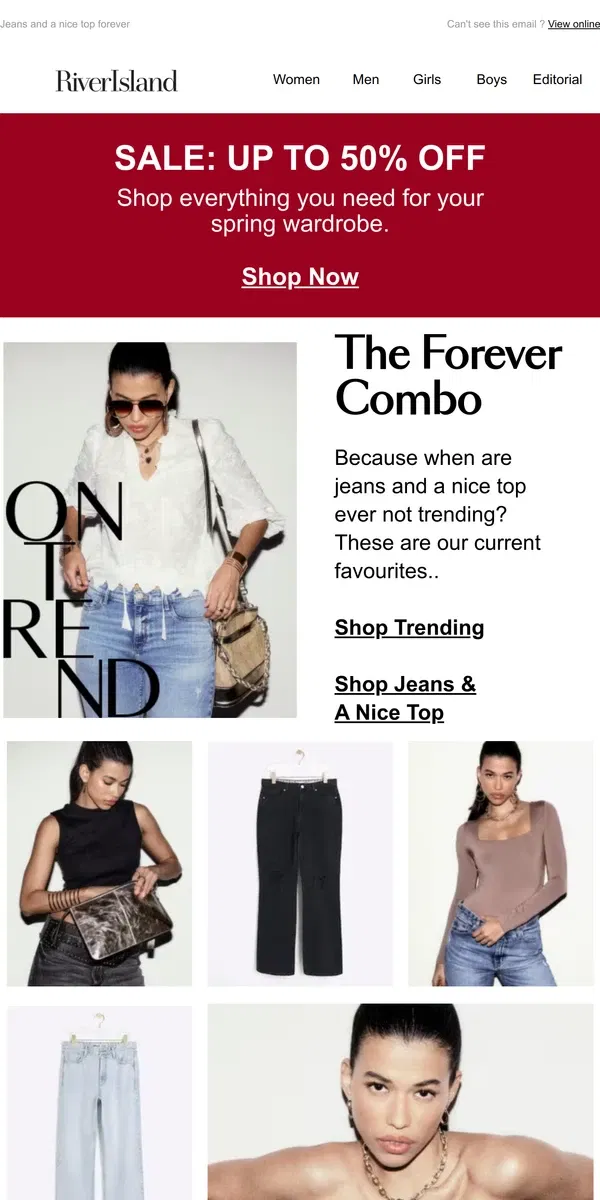 Email from River Island. The trending combo