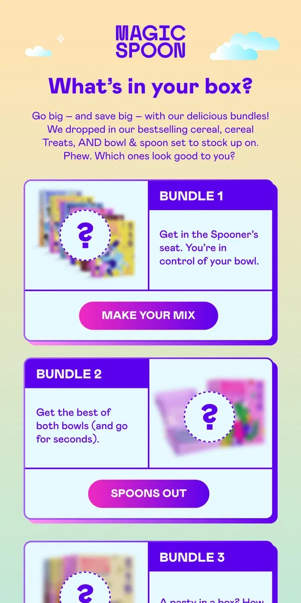 Email from Magic Spoon Cereal. Find your perfect bundle!