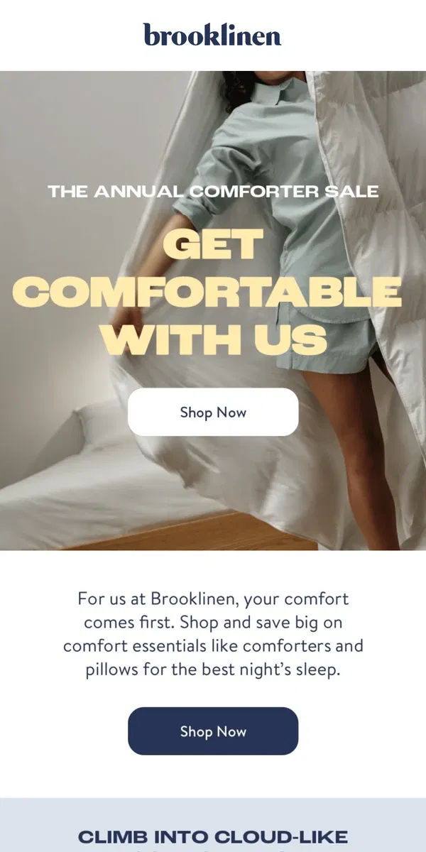 Email from Brooklinen. Catch Those ZZZ’s (And Those Savings)