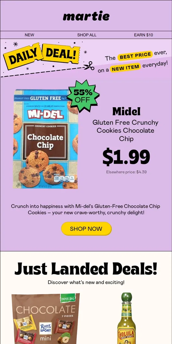 Email from Martie. ✨ Just in! Ferrero Rocher, Mrs. Meyer's, Cholula, Ritter Sport Chocolates! Hurry!