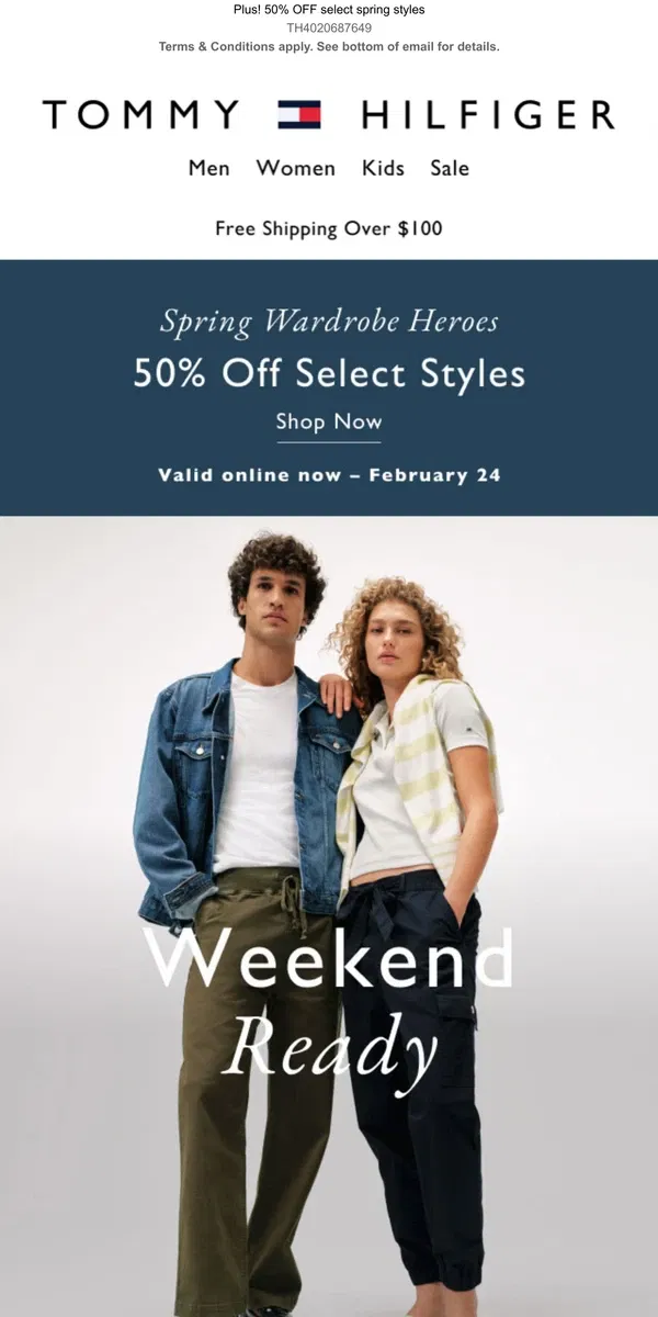 Email from Tommy Hilfiger. Off-duty style, on point pants