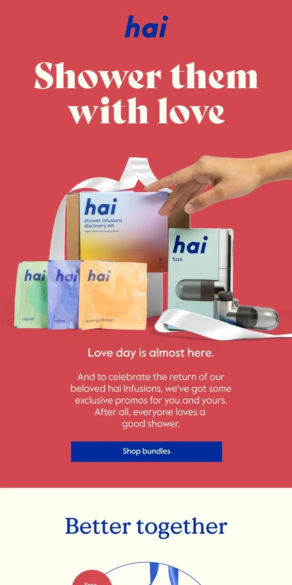 Email from hai. Love is a good shower 🚿 💌