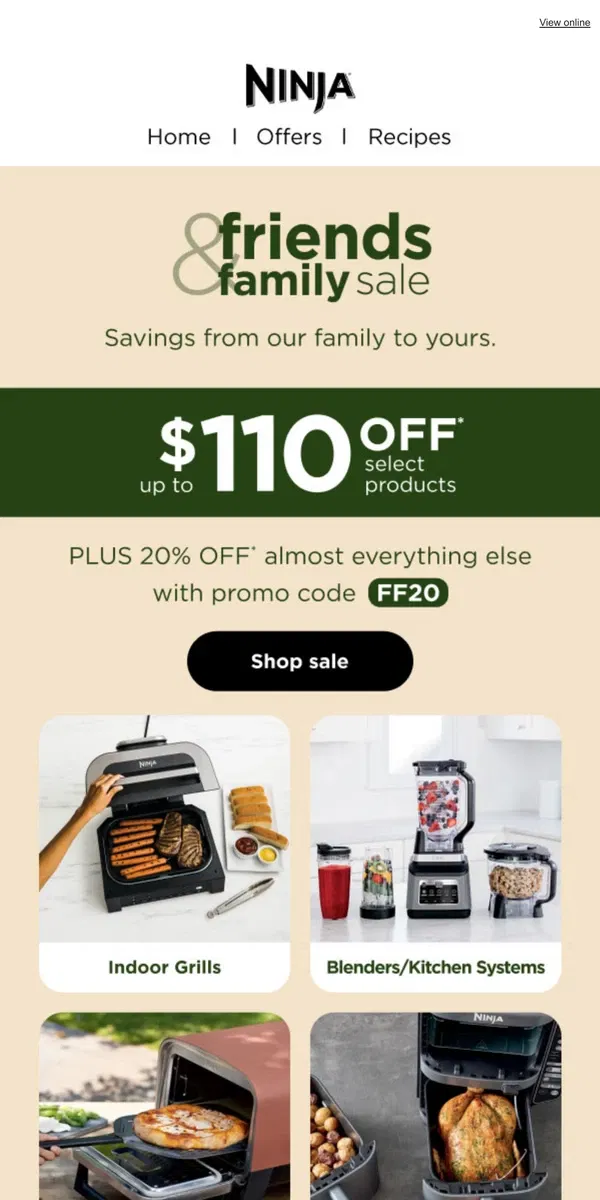 Email from Ninja Kitchen. Last call—Friends & Family Sale ends tomorrow.