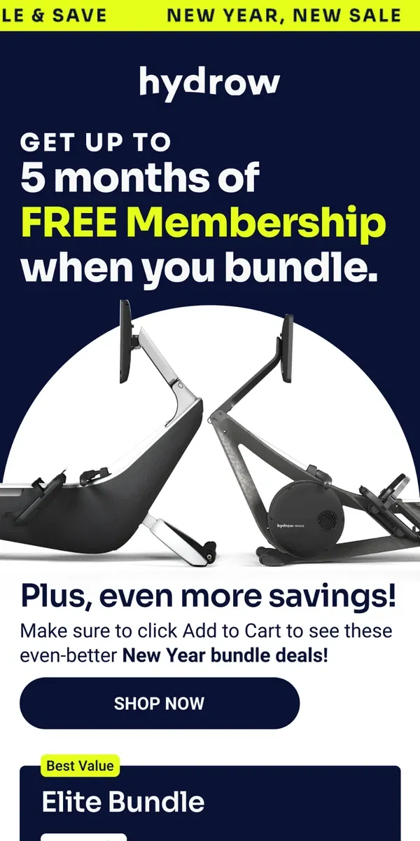 Email from Hydrow. Up to 5 months of free Membership?!