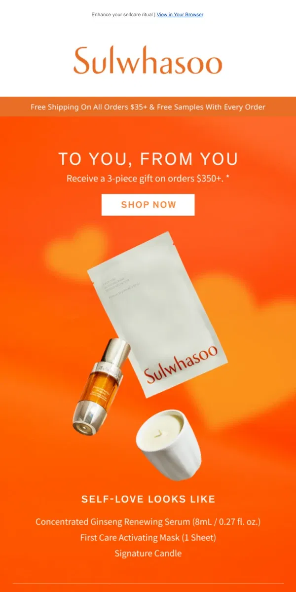 Email from Sulwhasoo. The Ultimate Valentine’s Day Gift: Self Love