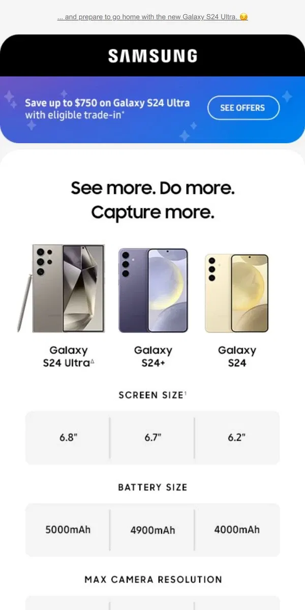 Email from Samsung. See how the new Galaxy S Series compares