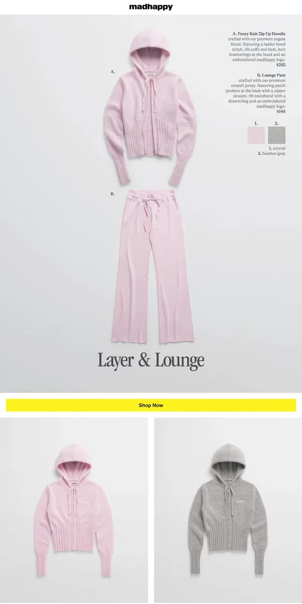 Email from Madhappy. Layer & Lounge 💕