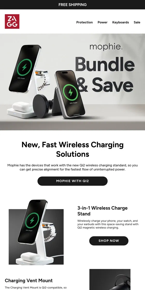 Email from ZAGG. Get the fastest wireless charge with mophie