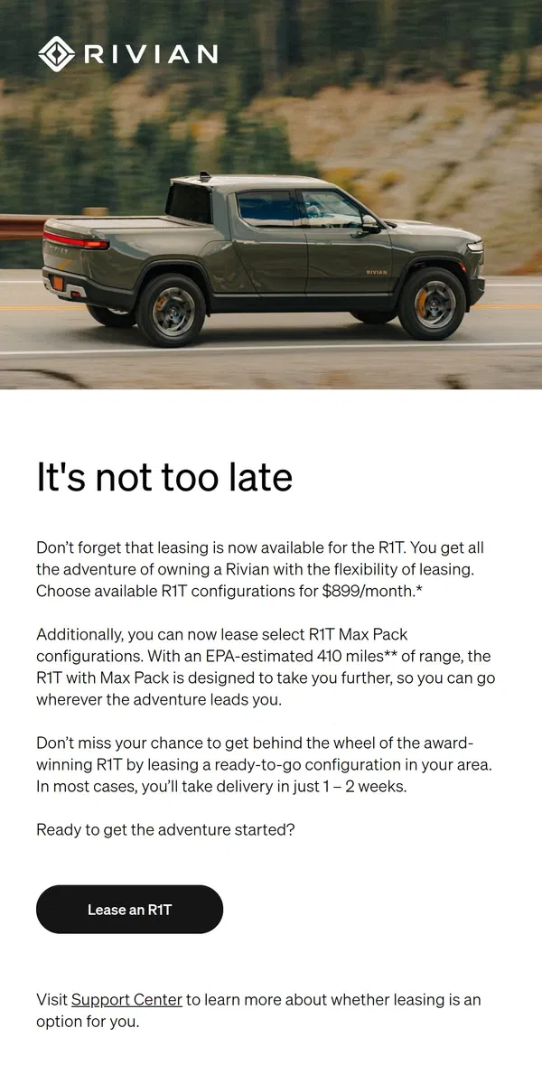 Email from Rivian. Max pack just added!