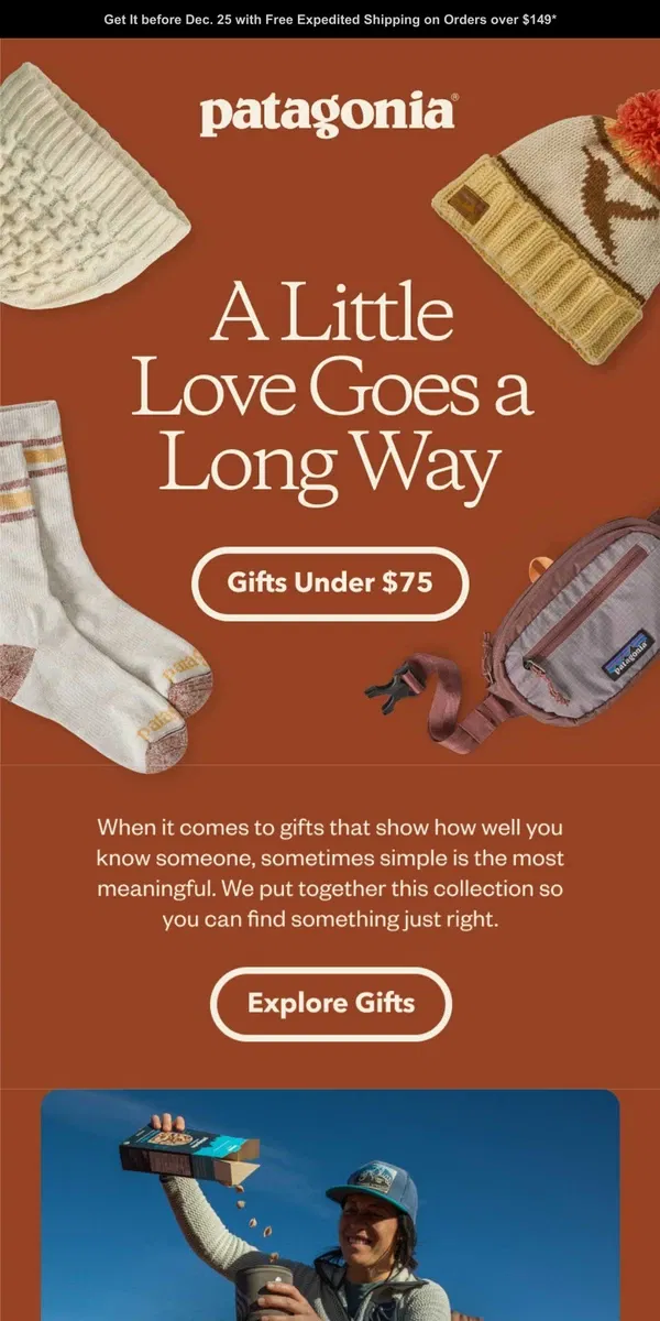 Email from Patagonia. The little things make a difference