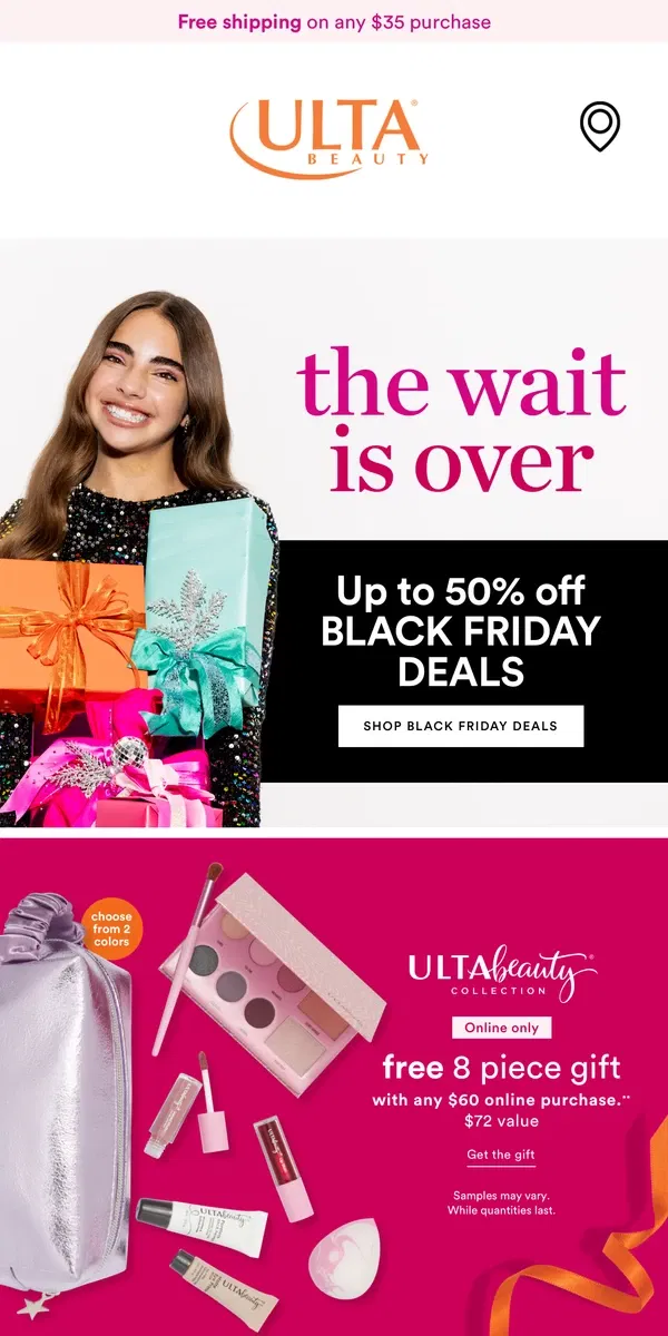 Email from Ulta Beauty. 🤗 Up to 50% OFF fragrance, hair care, skincare & more