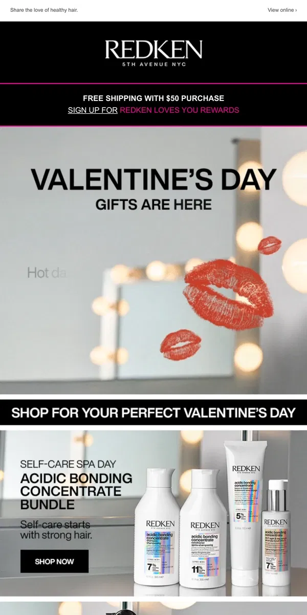 Email from Redken. 💝 Shop Perfect Valentine’s Day Gifts