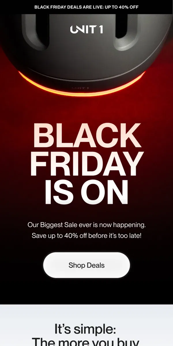 Email from UNIT 1. Black Friday Is On!