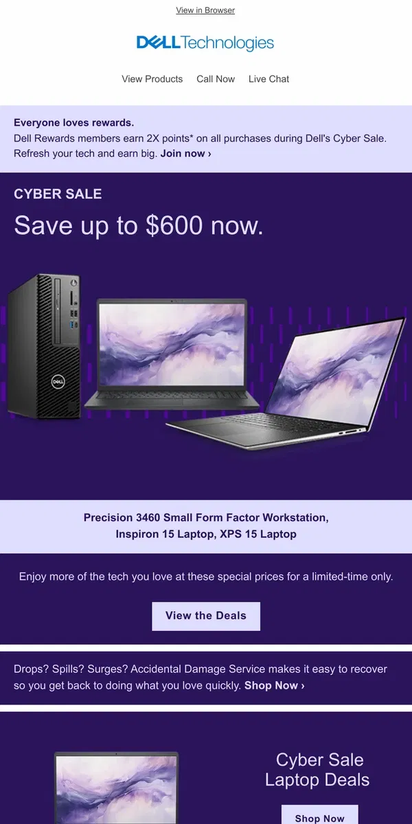 Email from Dell. Special offers happening now!