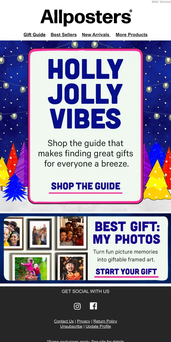 Email from AllPosters. Here for Holiday Vibes