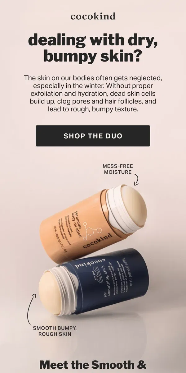 Email from cocokind. Shed your winter skin