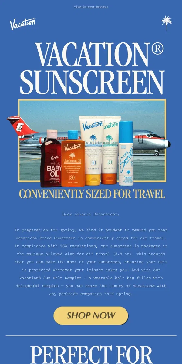 Email from Vacation. ✈️ Travel-Sized Sunscreen for Spring