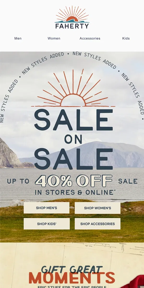 Email from Faherty. Sale On Sale: Up To 40% Off