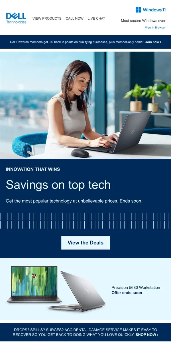 Email from Dell. Take advantage of these discounts on high tech.