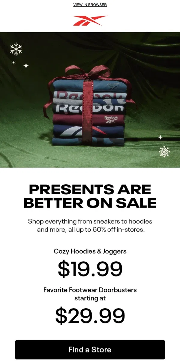 Email from Reebok. You can still save up to 60%