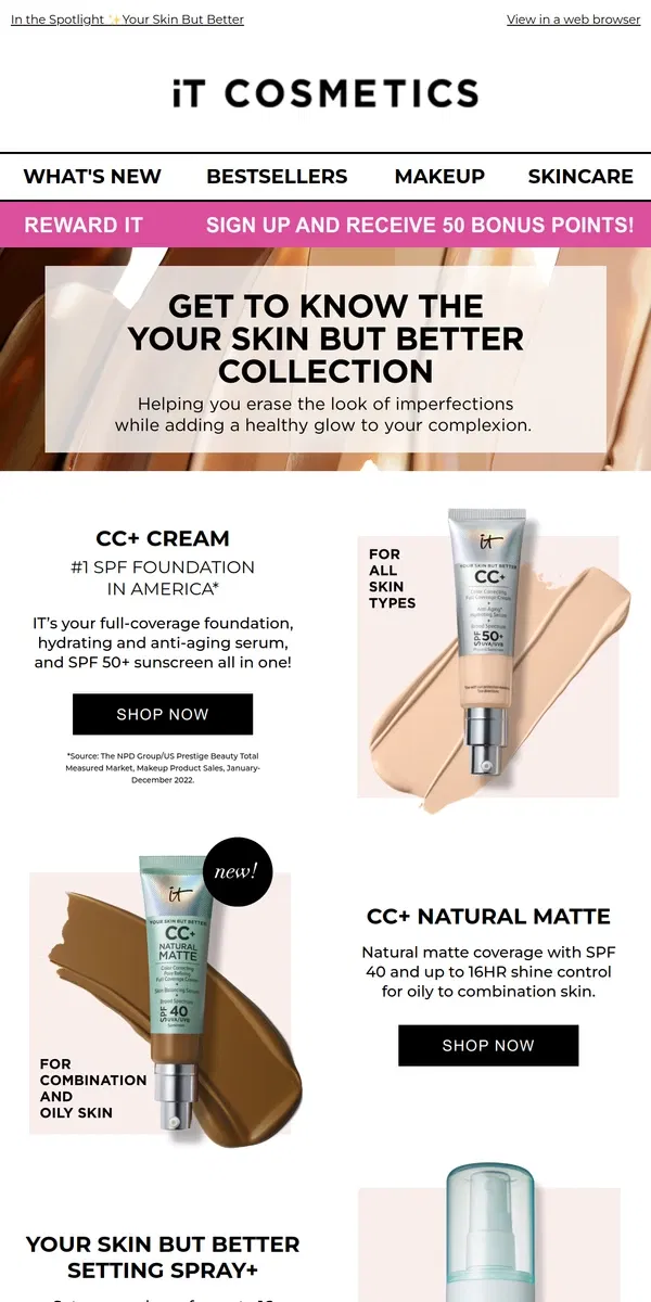 Email from IT Cosmetics. Beautiful Skin Made Easy