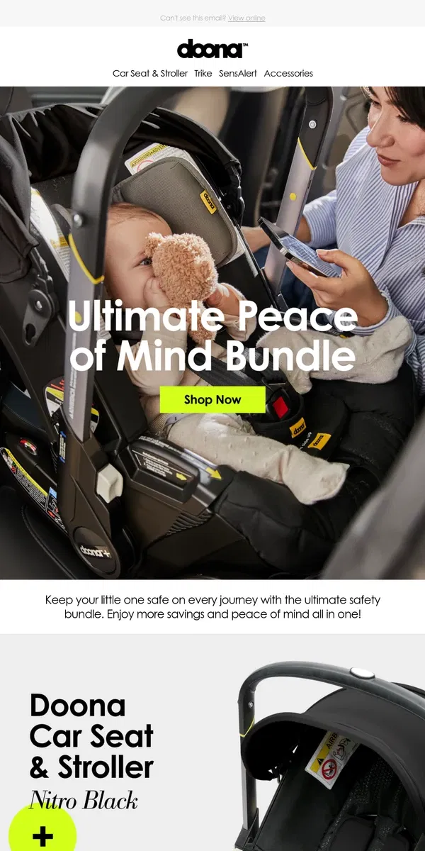 Email from Doona. Car seat safety made easy 🚨