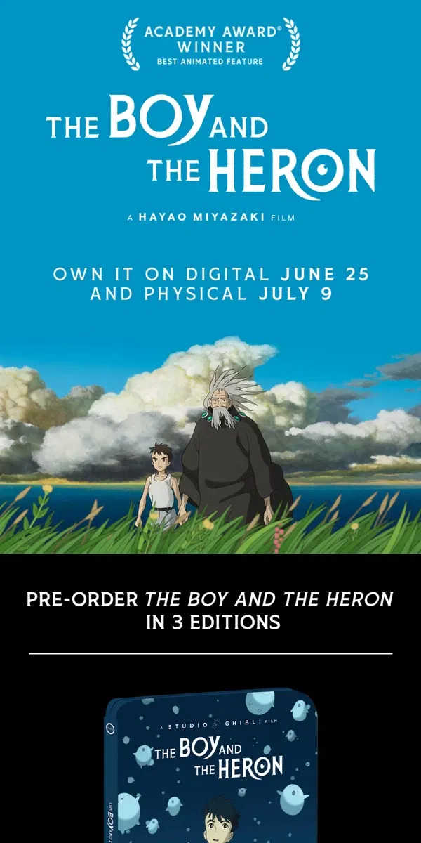 Email from GKIDS. Own Hayao Miyazaki's THE BOY AND THE HERON