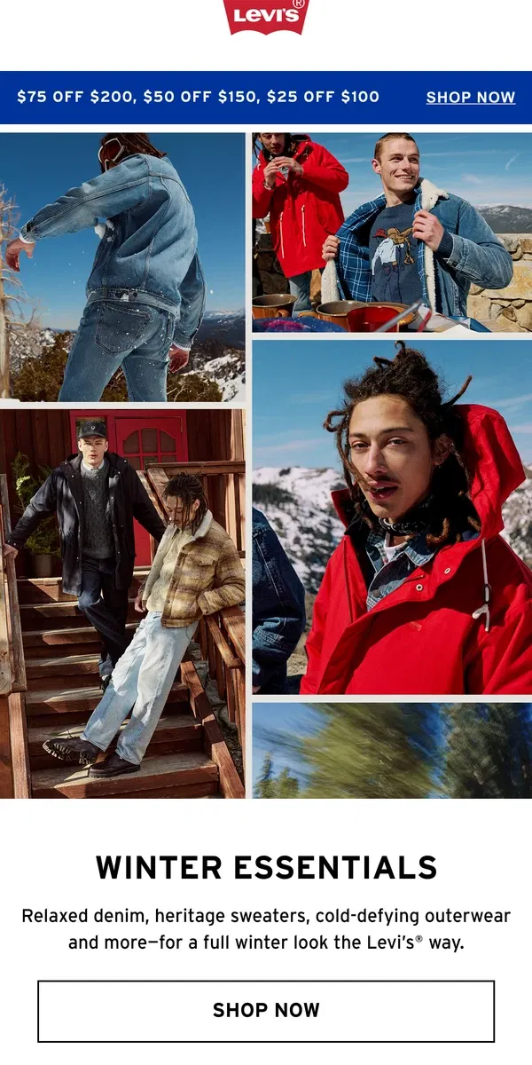 Email from Levi's. Build your cold-weather look