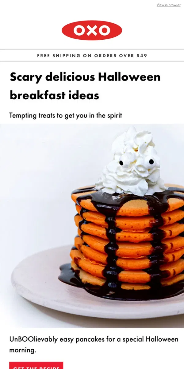 Email from OXO. Frightfully fun recipes to make with kids