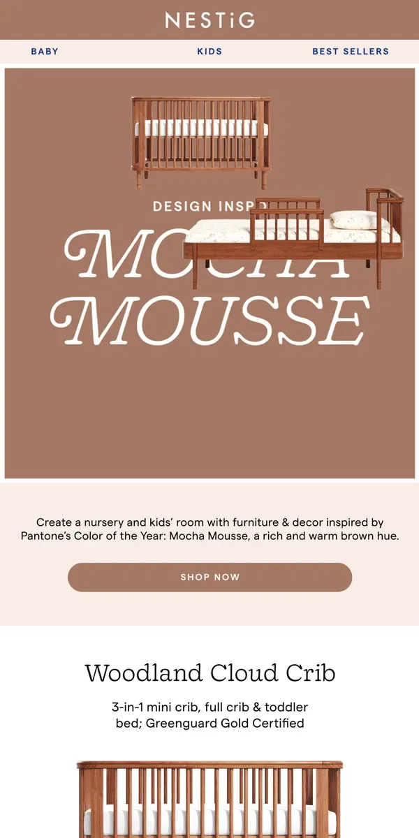 Email from Nestig. The Pantone Edit: Mocha Mousse 🤎