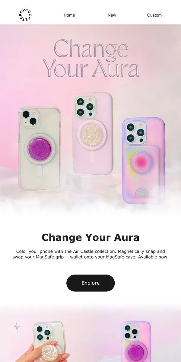 Email from PopSockets. The Air Castle collection is here ✨