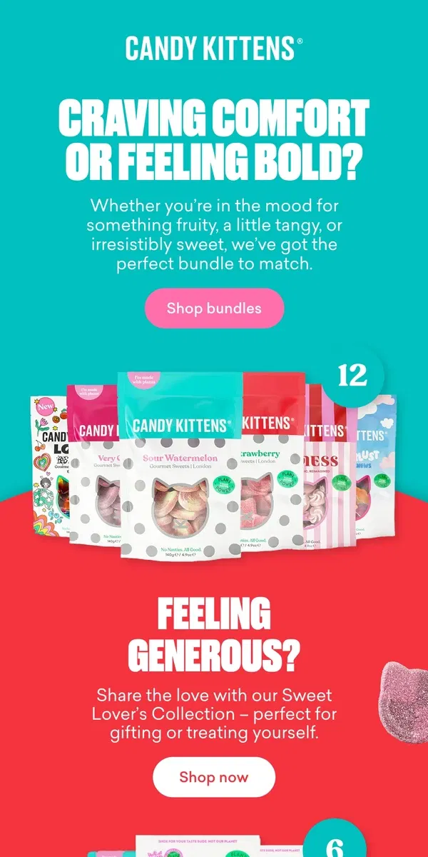 Email from Candy Kittens. Bundles for every mood ✨