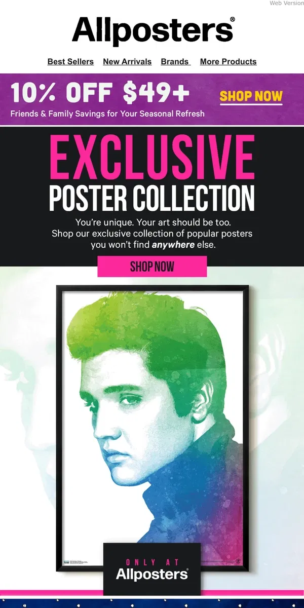 Email from AllPosters. Only Here: Shop Our Exclusive Collection