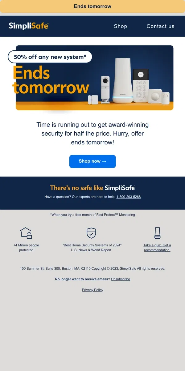 Email from SimpliSafe. Only a limited time left on your flash deal