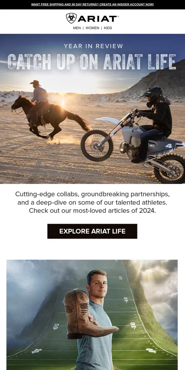 Email from Ariat. ICYMI: Our Year In Review