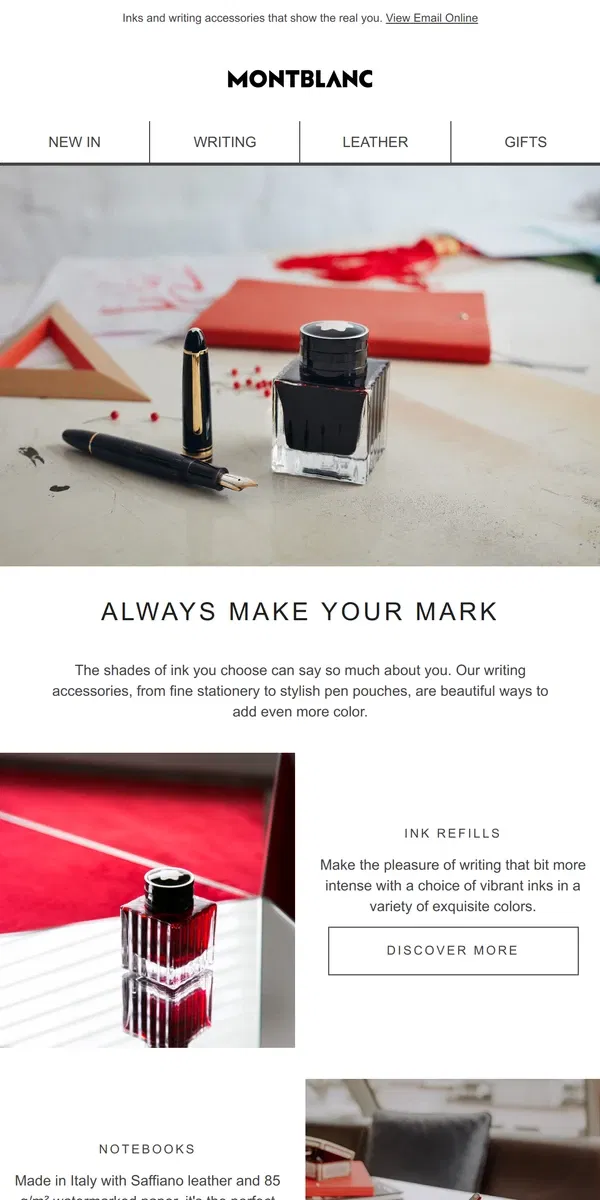 Email from Montblanc. Put your personality on the page...