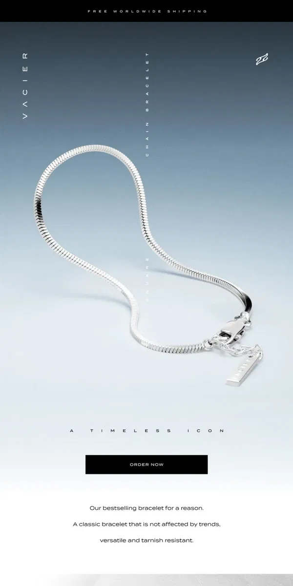 Email from Vacier. Our Bestselling Bracelet For a Reason...