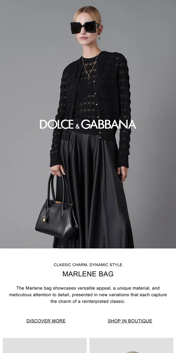 Email from Dolce & Gabbana. Marlene: the new bag with a versatile soul