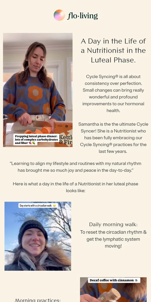 Email from FLO Living. My whole personality: I'm a Cycle Syncer! 💓