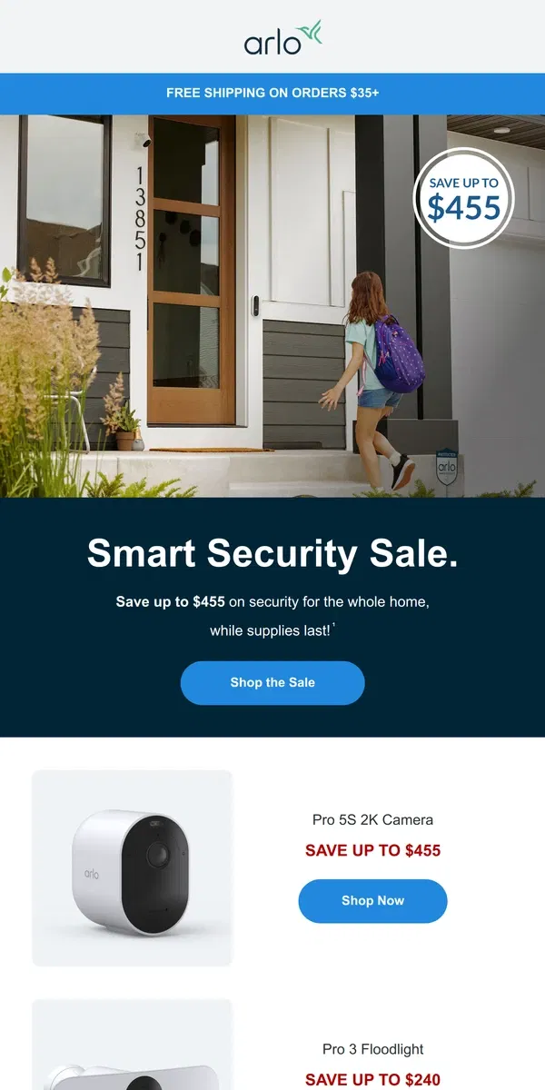 Email from Arlo. Limited time only! Shop the Smart Security Sale.