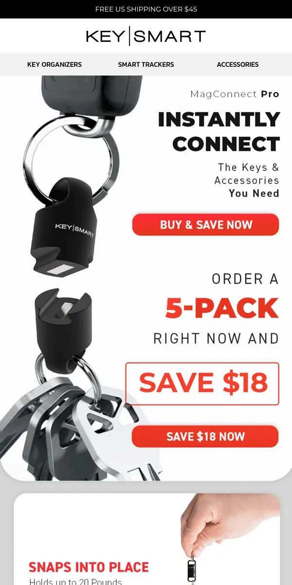 Email from KeySmart. ⚡ Get ready faster ☕