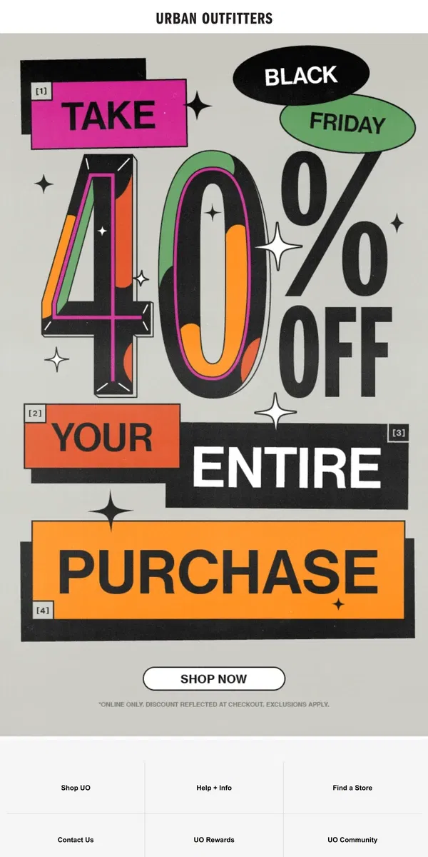 Email from Urban Outfitters. open for your Black Friday deals →