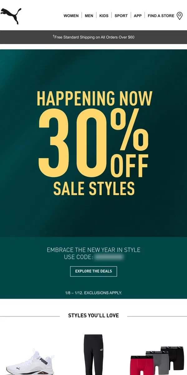 Email from Puma. Step 1. Upgrade Your Look. Step 2. Save Big