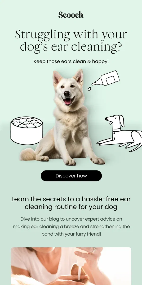 Email from Scooch. Say goodbye to ear cleaning hassles!