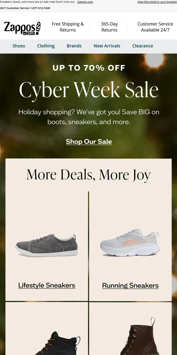 Email from Zappos. 🚨 LAST CHANCE: Cyber Week Deals 🚨