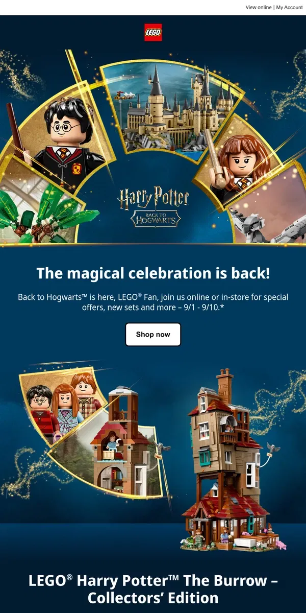 Email from Lego. Your exclusive Back to Hogwarts™ letter, LEGO® Fan