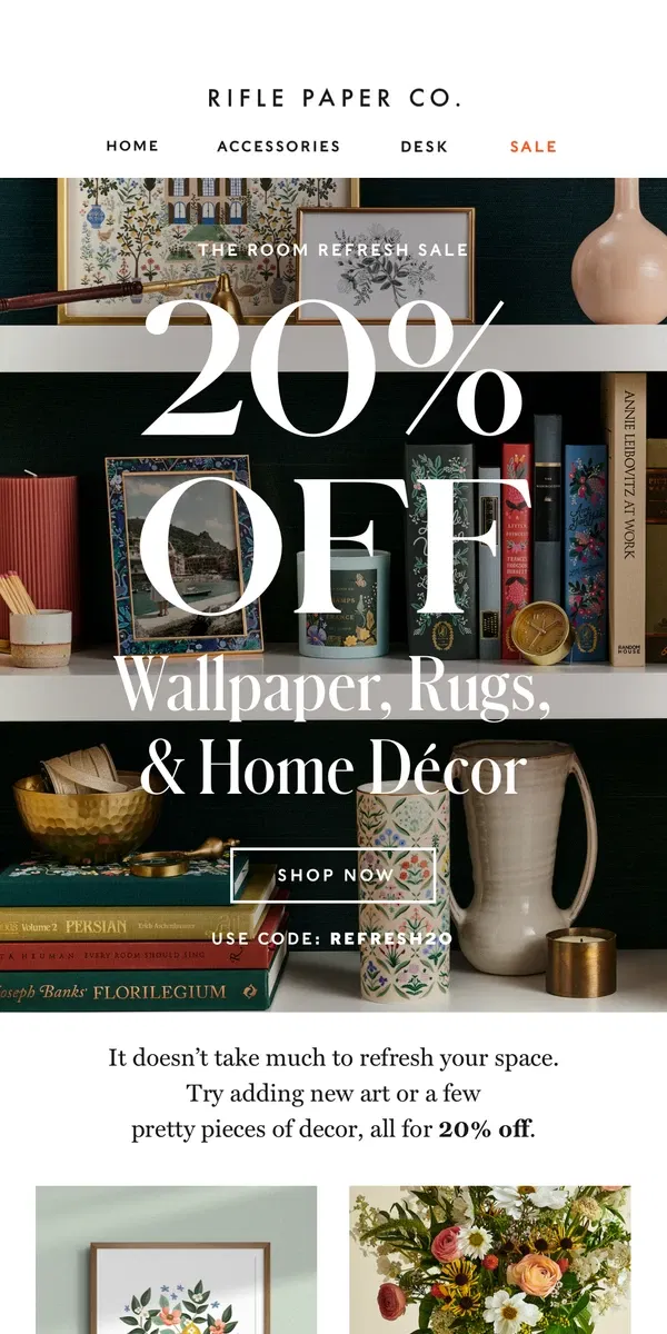 Email from Rifle Paper Co.. ❗ENDS SOON❗ 20% OFF Home Décor