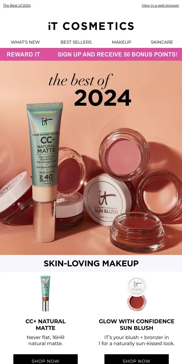 Email from IT Cosmetics. Our Favorite 2024 Beauty Moments