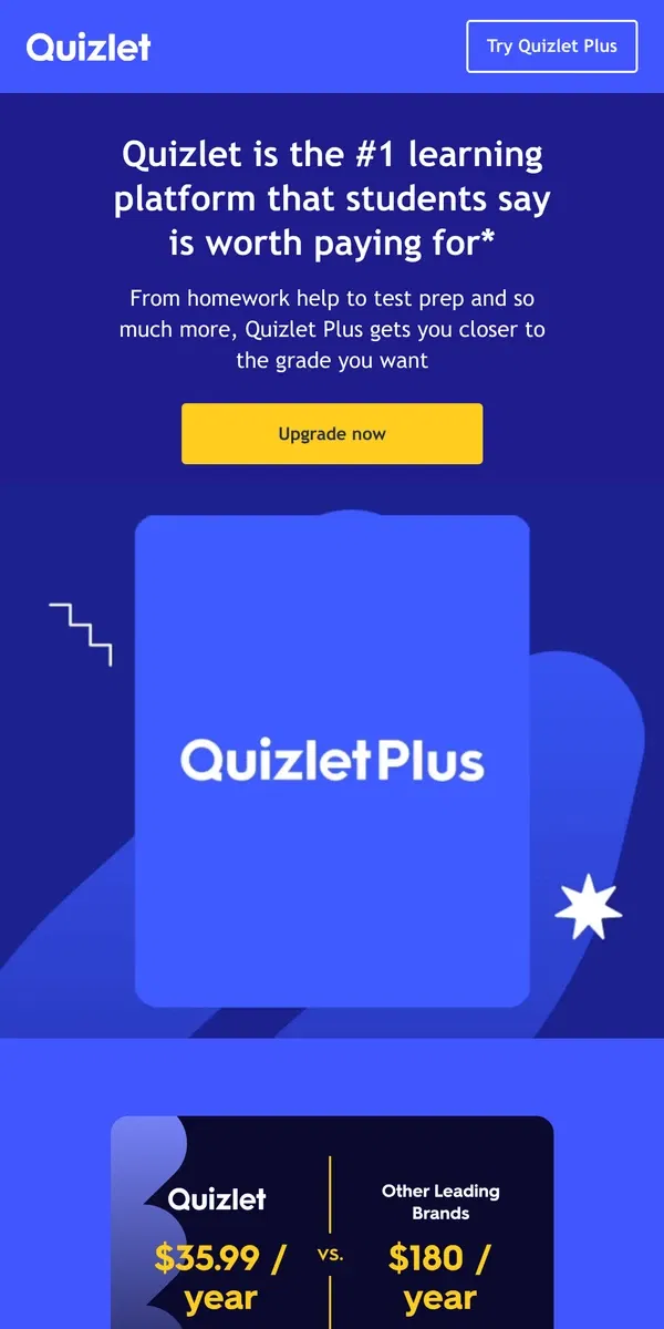 Email from Quizlet. Claim your free trial of Quizlet Plus