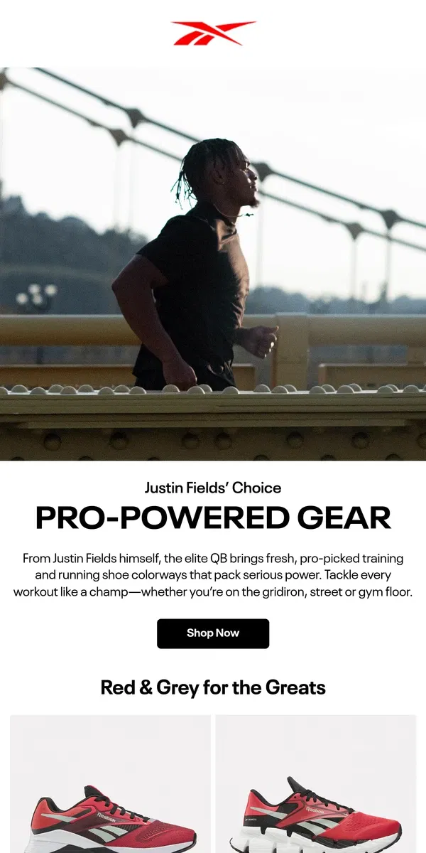 Email from Reebok. Training for a touchdown?